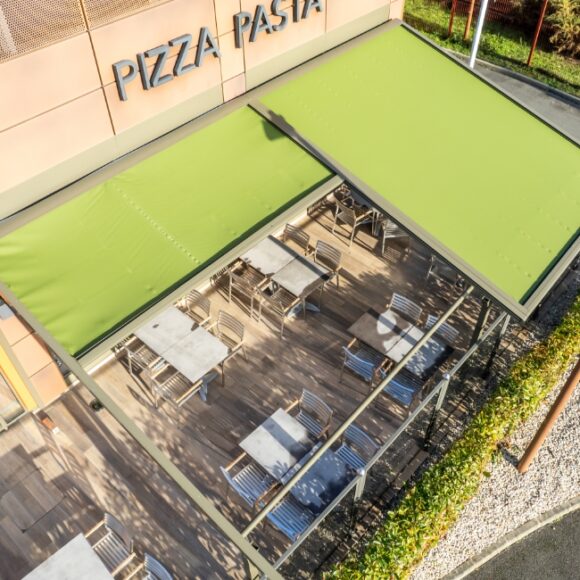 Réalisation pergola toile Del Arte à Ruaudin